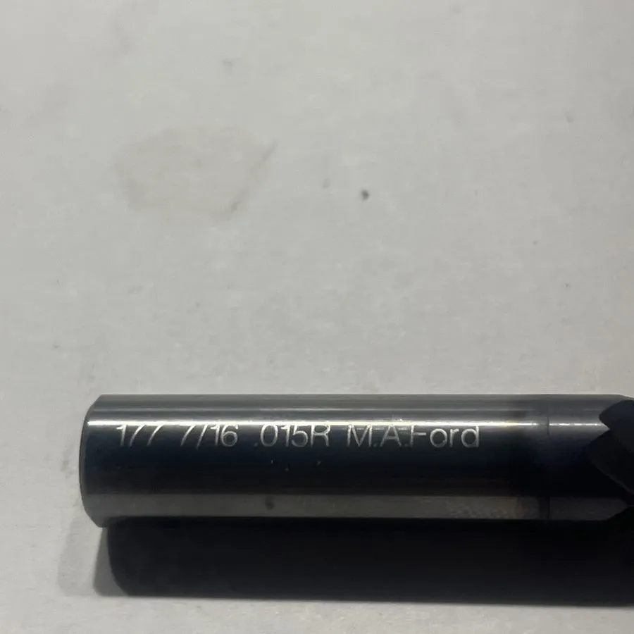 Режущий инструмент MA Ford 17743712A 4 Flute Carbide End Mill 7/16x1x2-3/4” .015 — фото лота 2