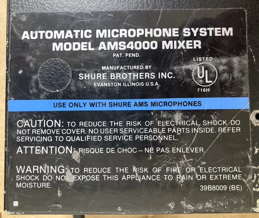 Радиосистема Shure AMS4000 Automatic Microphone System Mixer Auto Conference Mic