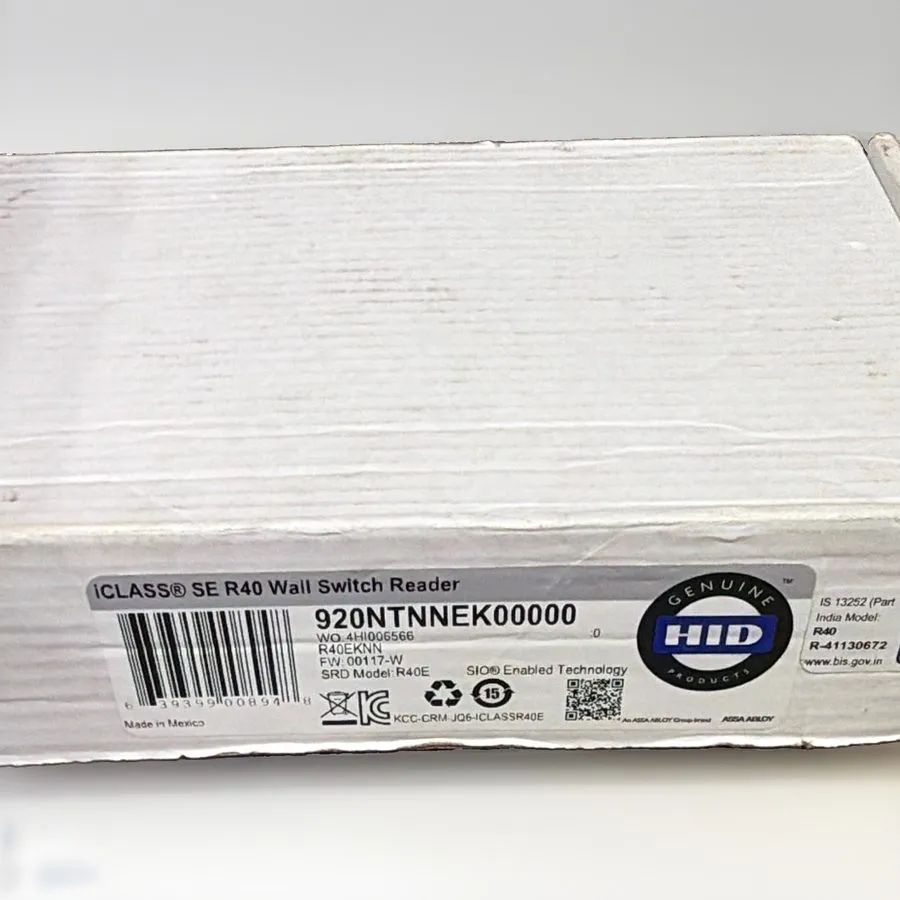 Оборудование видеонаблюдения HID iCLASS SE R40 Wall Switch er 920NTNNEK00000 RFI