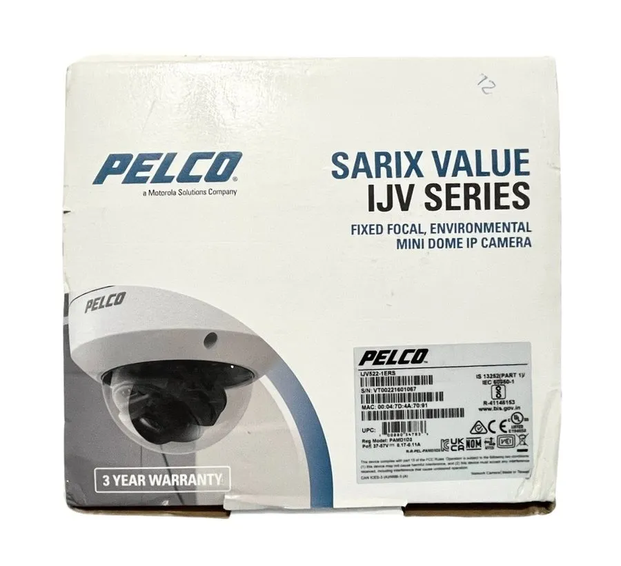 Камера Pelco / Motorola Sarix IJV522-1ERS Fixed Focal Environmental Mini Dome IP