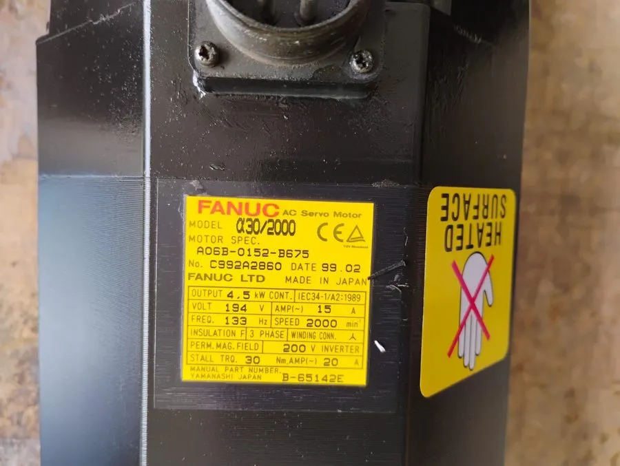 Серводвигатель FANUC A06B-0162-B175 AM6/3000 AC Servo Motor 6.0A 3000rpm 144V B-