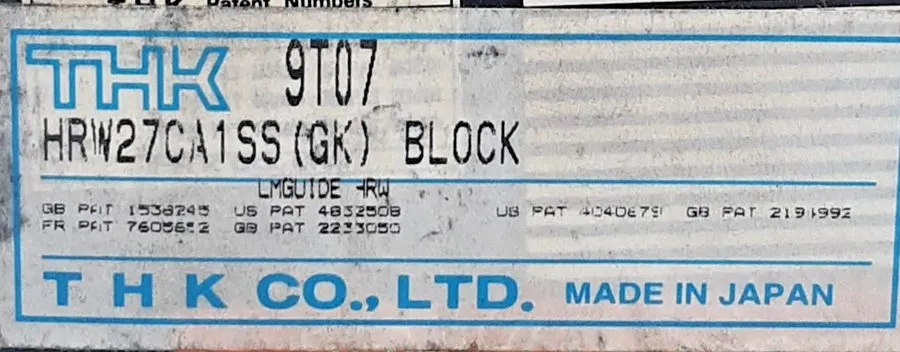 Оборудование ЧПУ THK HRW27CA1SS (GK) Linear Guide Block