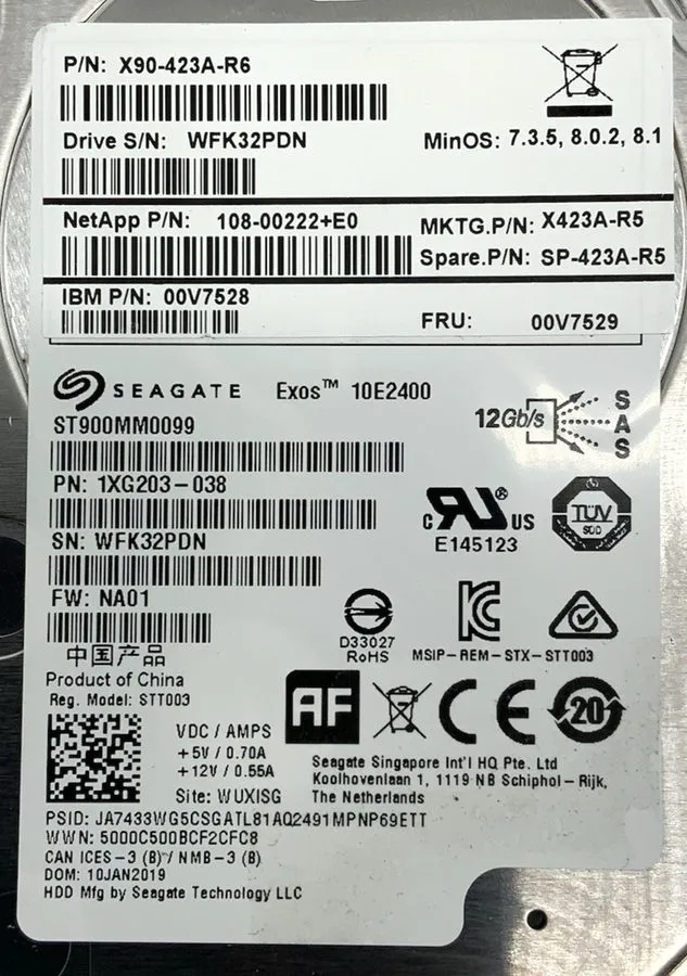 Жёсткий диск Seagate Exos 10E2400 ST900MM0009 900GB 2.5" 10K RPM SAS HDD ( ST600
