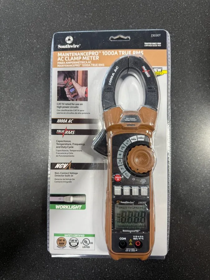 Тестер SOUTHWIRE (23030T) MAINTENANCEPRO 1000A TRUE RMS AC CLAMP METER — фото лота 1