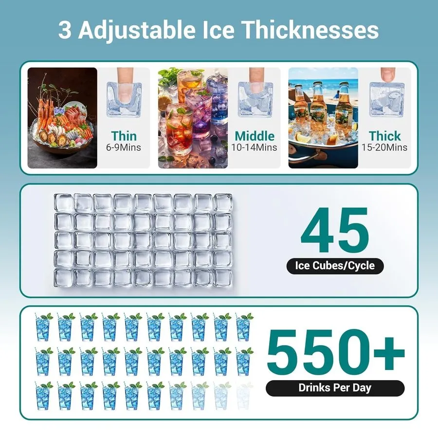 Льдогенератор Efficiency Commercial Ice Maker Machine 120lbs/24H ETL Certified,  — фото лота 3
