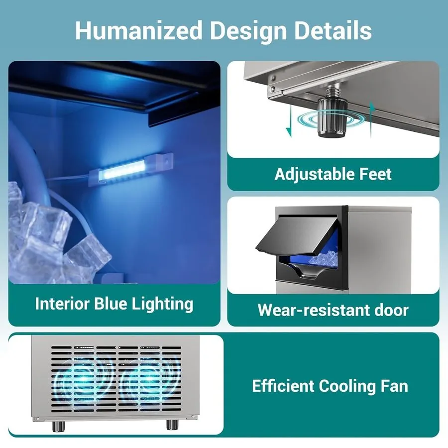 Льдогенератор Efficiency Commercial Ice Maker Machine 120lbs/24H ETL Certified,  — фото лота 4