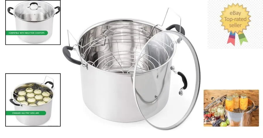 Водяная баня Polished Stainless Steel 21.5Qt Induction Canner Effortless Canning
