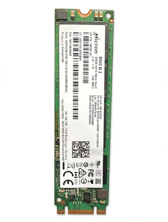 SSD-накопитель Micron 256GB SATA SSD M600 M.2 2280 PCIe MTFDDAV256MBF HP P/N: 79