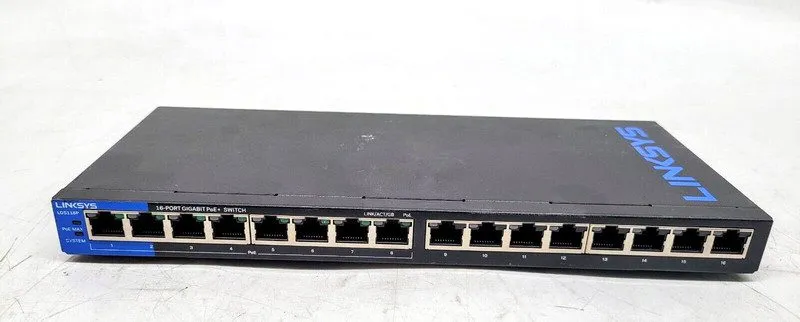 Коммутатор Linksys LGS116P 16-Port Gigabit PoE+ Unmanaged Network Switch 80W