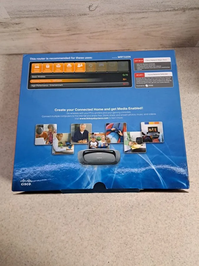Маршрутизатор Cisco Linksys WRT320N Dual-Band WiFi 4 Port Wireless-N Gigabit Rou