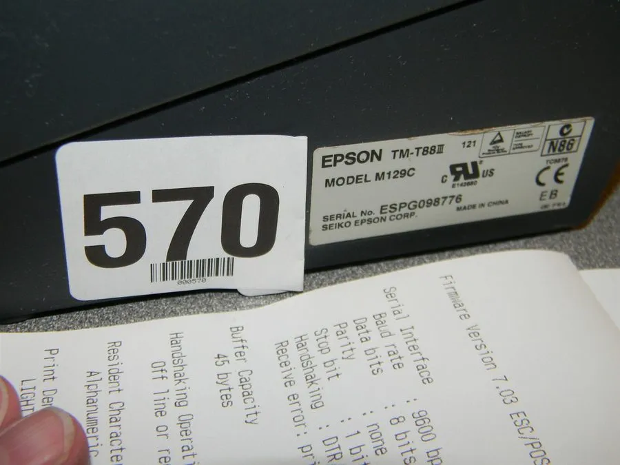 Принтер чеков Epson TM-T88III M129C Thermal POS Receipt Printer Parallel Interfa