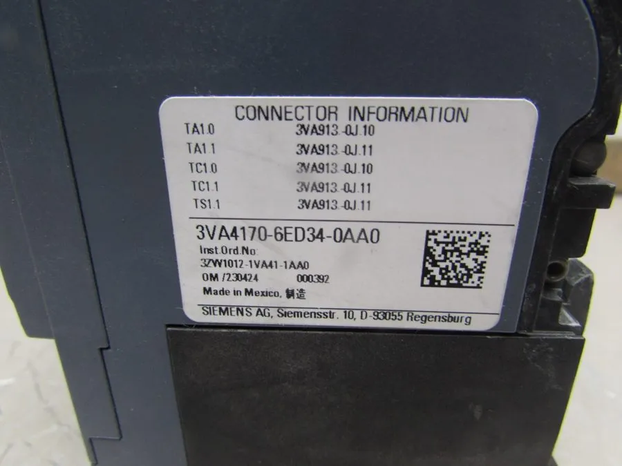 Автоматический выключатель 3VA4170-6ED34-0AA0 SIEMENS 3 POLE 70A 480V 65kA CIRCU