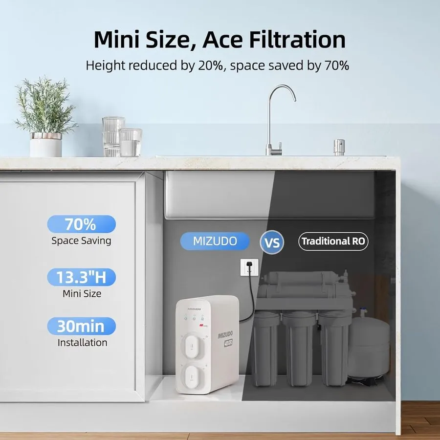 Насос SimPure 400GPD 8-Stage UV Reverse Osmosis System Water Filter System+3 Fil