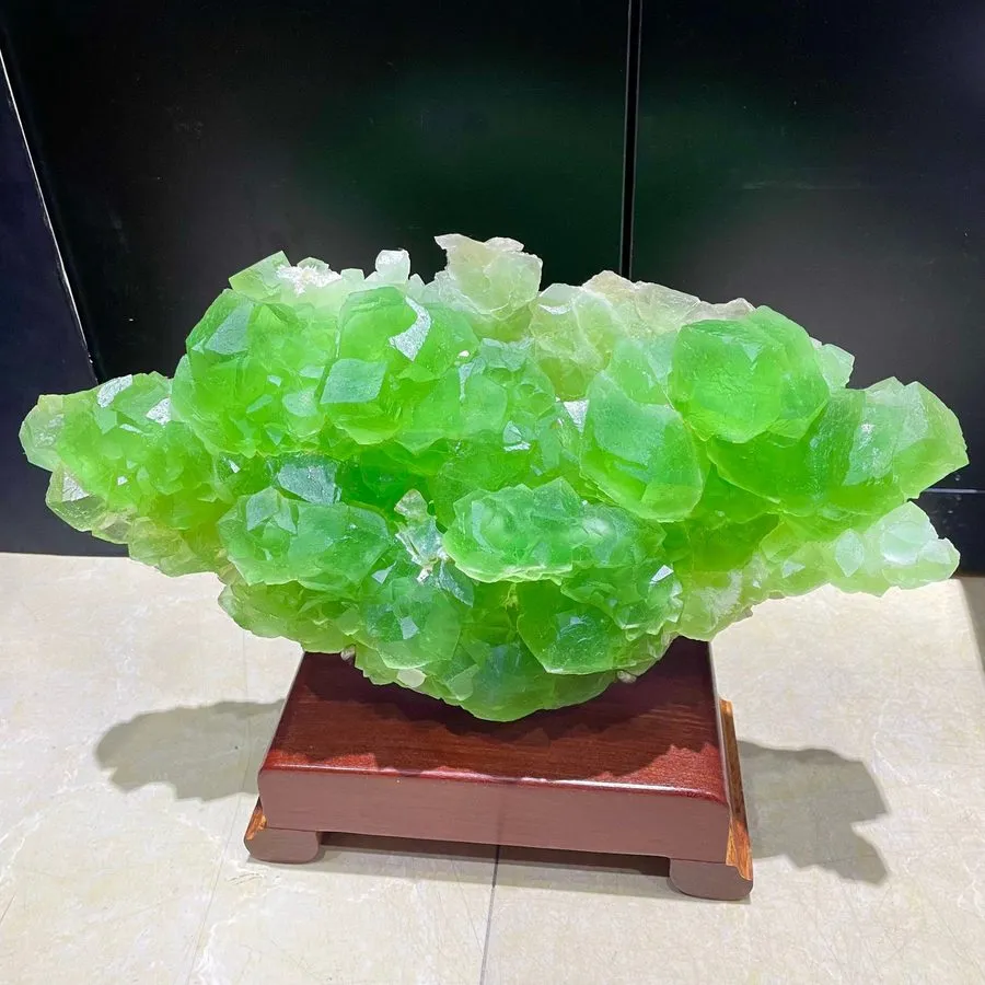 Лабораторный прибор 30.8LB Rare! Natural green fluorite Cube cluster Quartz Crys
