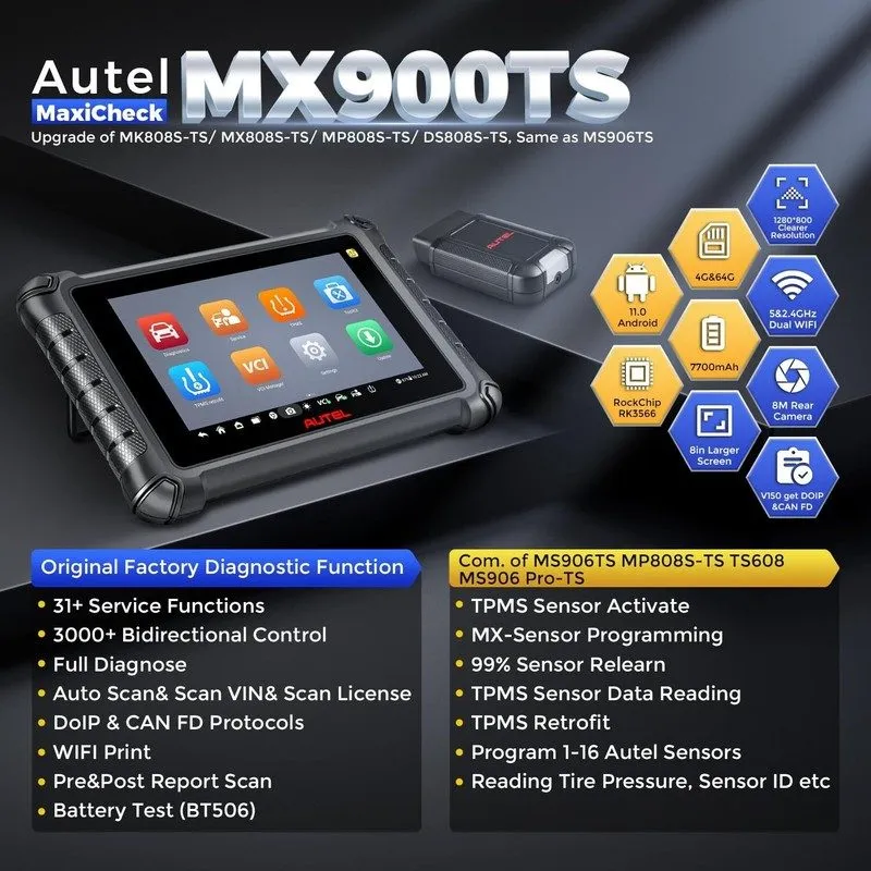 Диагностический сканер Autel MaxiCheck MX900TS Bidirectional Scanner & TPMS Prog