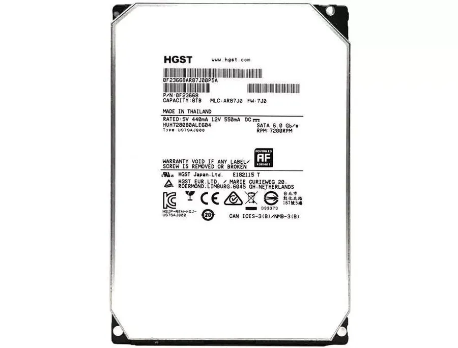 Жёсткий диск HGST Ultrastar HUH728080ALE604 8TB 7200RPM 3.5" SATA 6Gb/s Enterpri