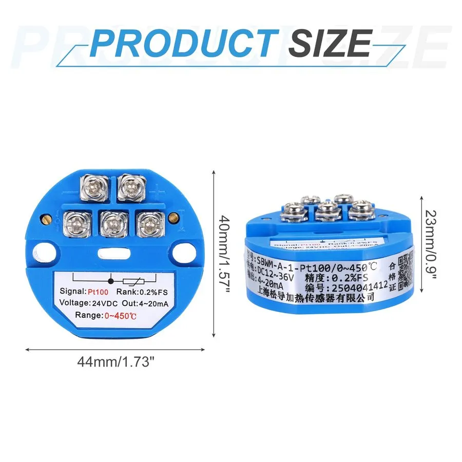 Датчик температуры 0-450C RTD PT100 Temperature Sensor Transmitter Module 4-20MA — фото лота 1