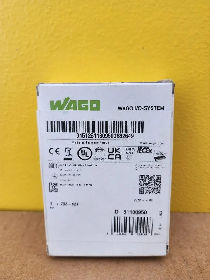 Модуль ввода-вывода Wago 753-431 8CH Digital Input I/O Module 24VDC CAGE CLAMP D — фото лота 1