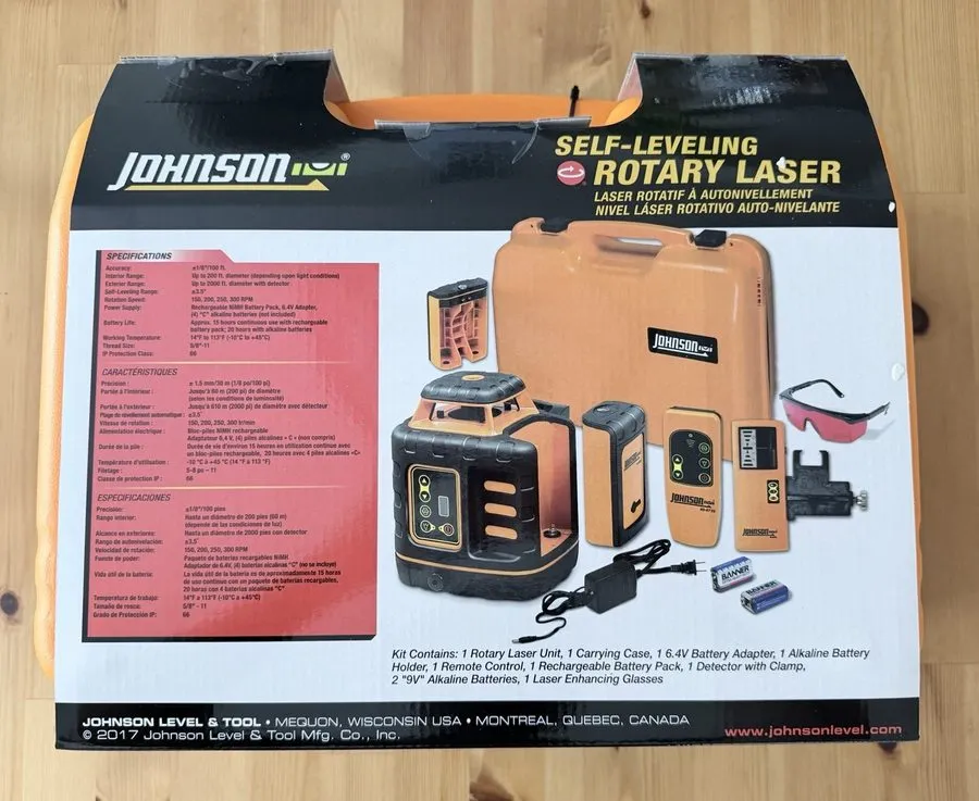 Нивелир Johnson Level & Tool 40-6532 Self-Leveling Rotary Laser Kit, Red, 1 Kit