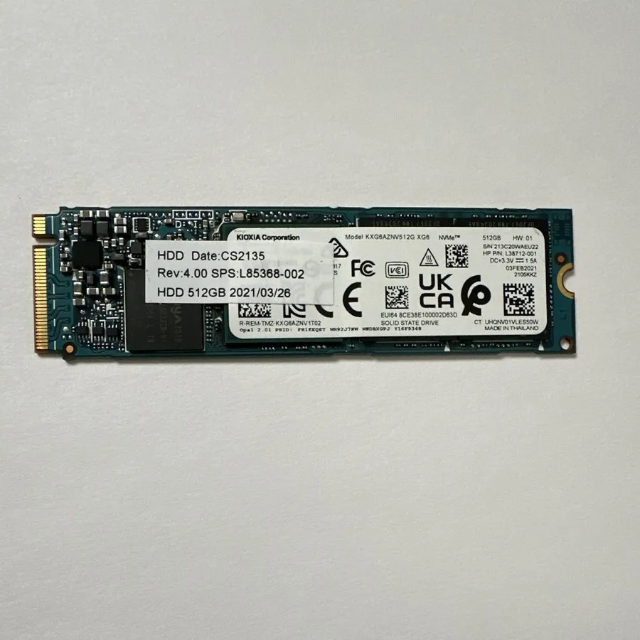 SSD-накопитель KIOXIA XG6 KXG6AZNV512G 512GB M.2 2280 NVMe Internal SSD Laptop/P — фото лота 1