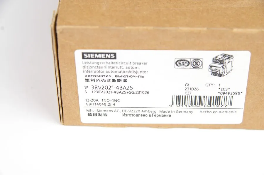 Автоматический выключатель Siemens 3RV2021-4BA25 Motor Protection Circuit Breake