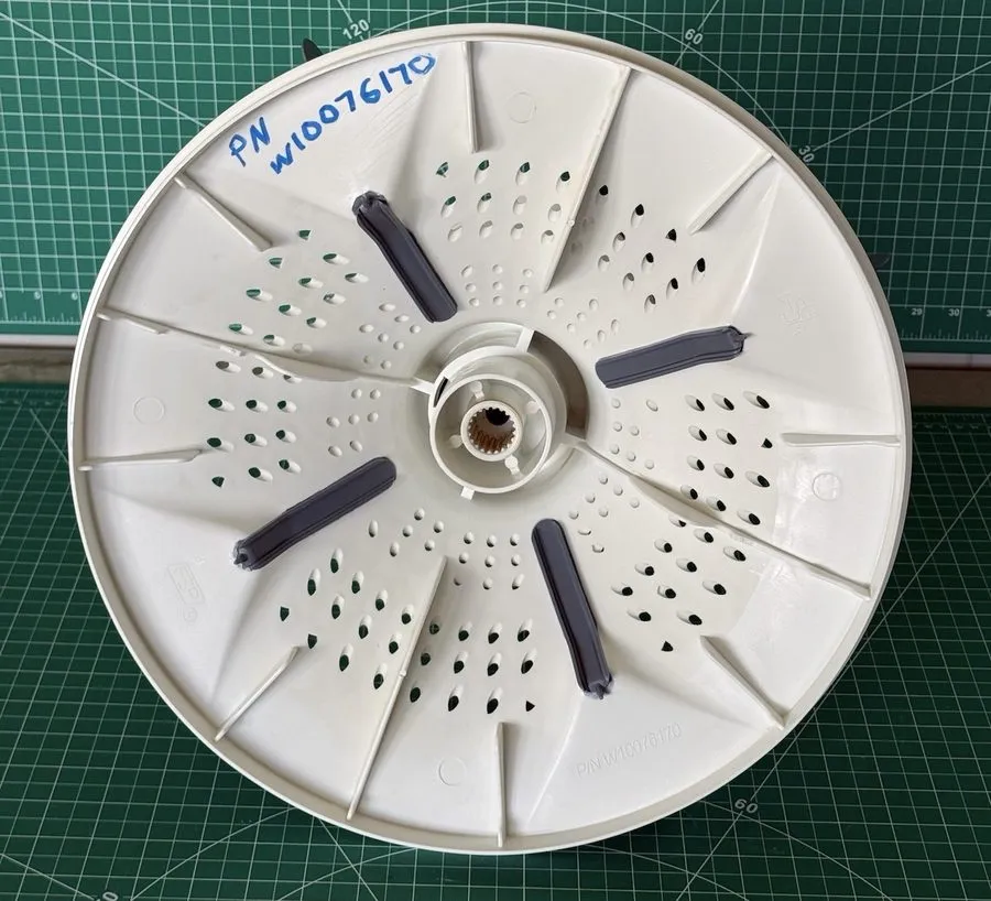 Мешалка Kenmore Washer White Plastic Agitator Base Assembly WPW10076170 W1007617 — фото лота 2
