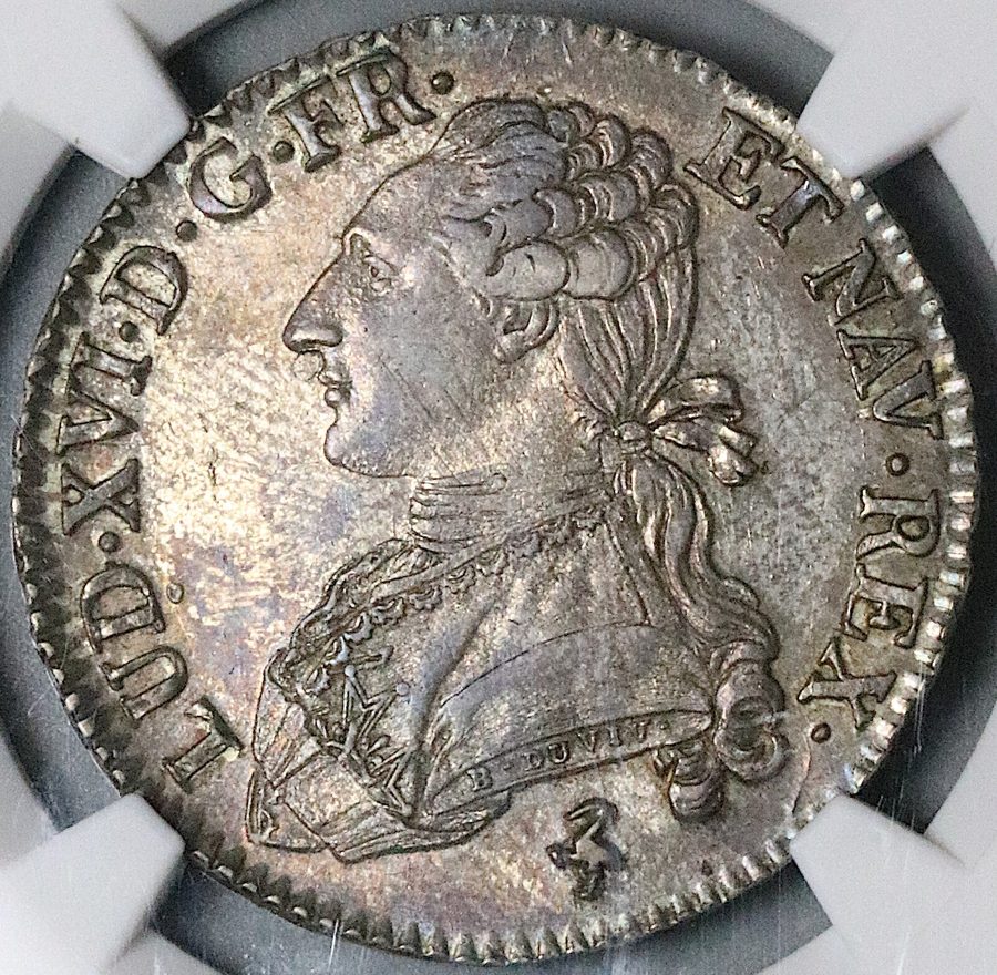 Лабораторный прибор 1784-A PCGS MS 62 Louis XVI France 1/2 Ecu Paris Coin POP 1/ — фото лота 1