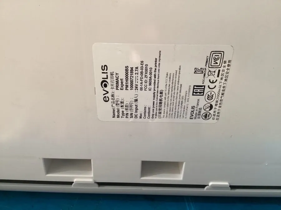 Принтер Evolis Primacy ID Card Thermal Printer Expert Badge Maker PM1H0000BS Blu — фото лота 1