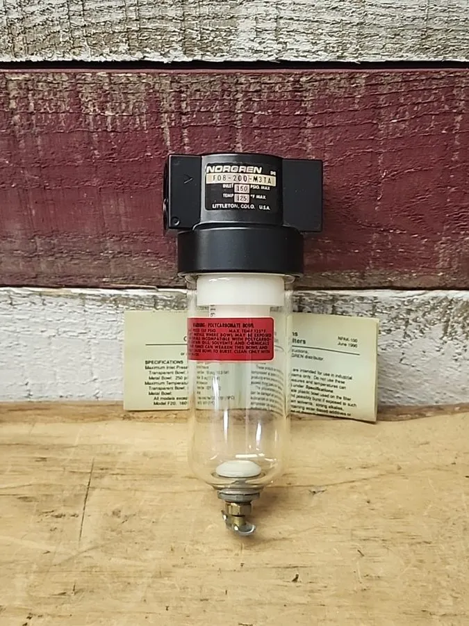 Фильтр Norgren F08-200-M3TA Pneumatic Air Filter 1/4" Port 150 PSIG — фото лота 1