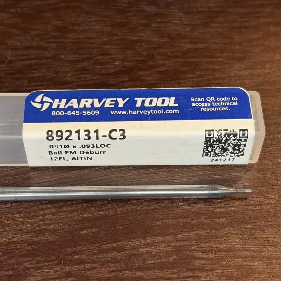 Режущий инструмент Harvey Tool 892131-C3 Carbide Ball End Mill 1/32" Double Cut  — фото лота 1