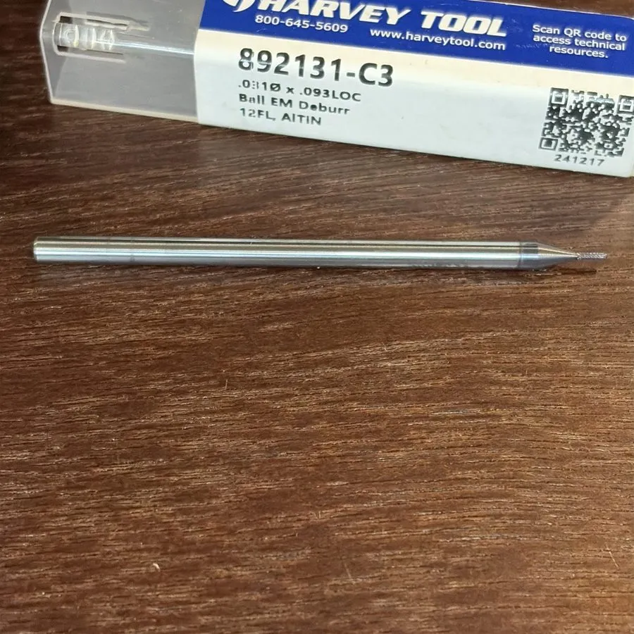 Режущий инструмент Harvey Tool 892131-C3 Carbide Ball End Mill 1/32" Double Cut  — фото лота 2
