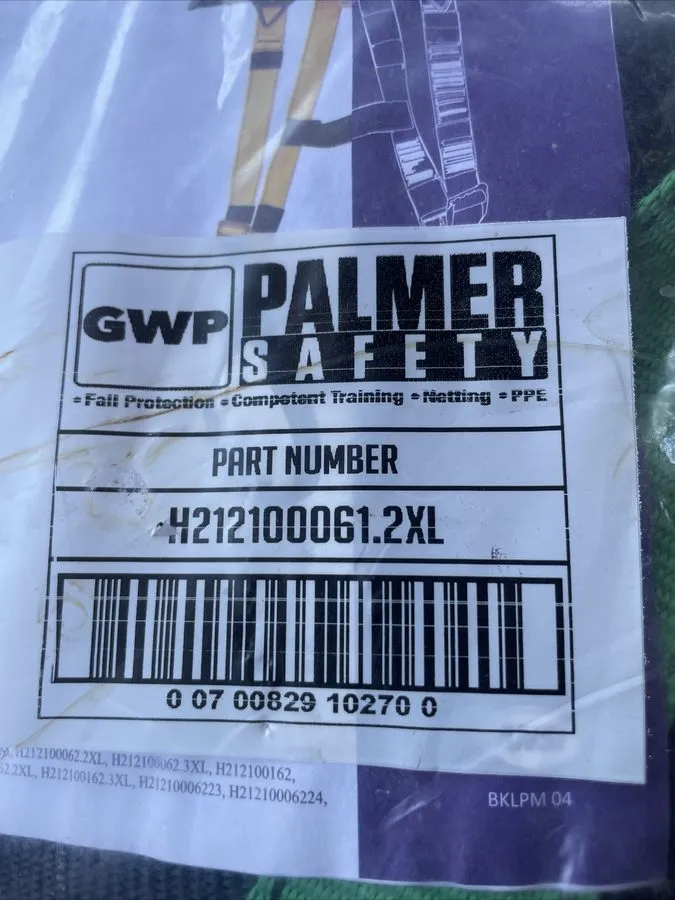 Жгут проводов Palmer Safety 1D T/B Green Standard Harness Universal Size H212100 — фото лота 1