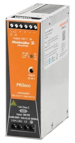 Блок питания 1Pc WEIDMULLER AC/DC DIN Rail Power Supply (PSU), 1 Output, 120