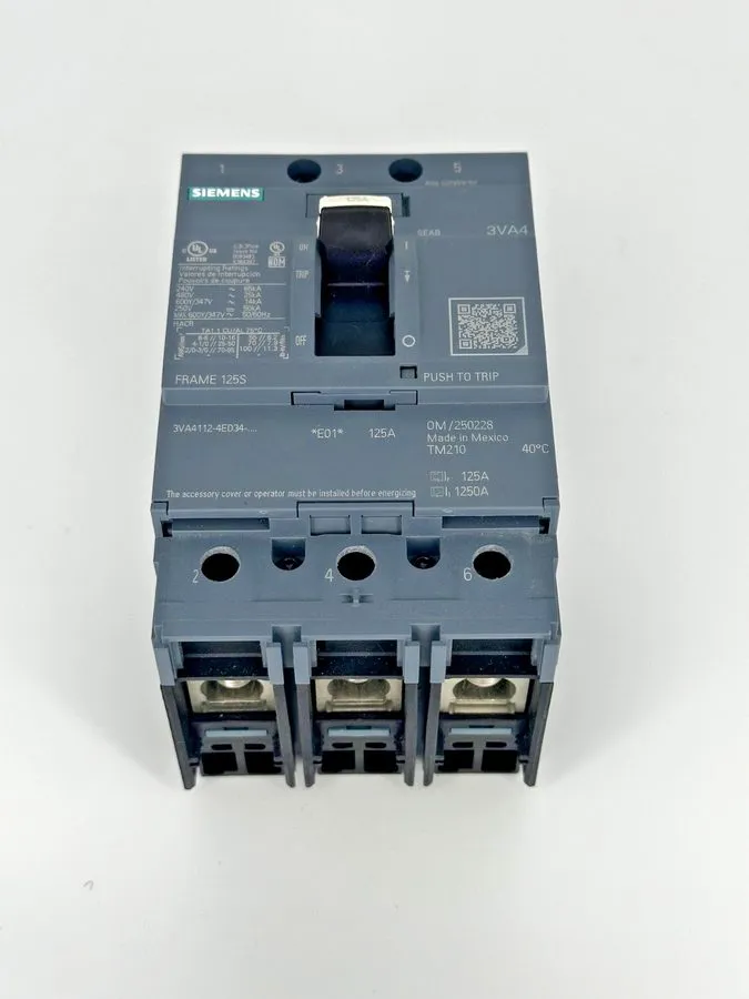 Автоматический выключатель Siemens 3VA4112-4ED34 Molded Case Circuit Breaker 125 — фото лота 2