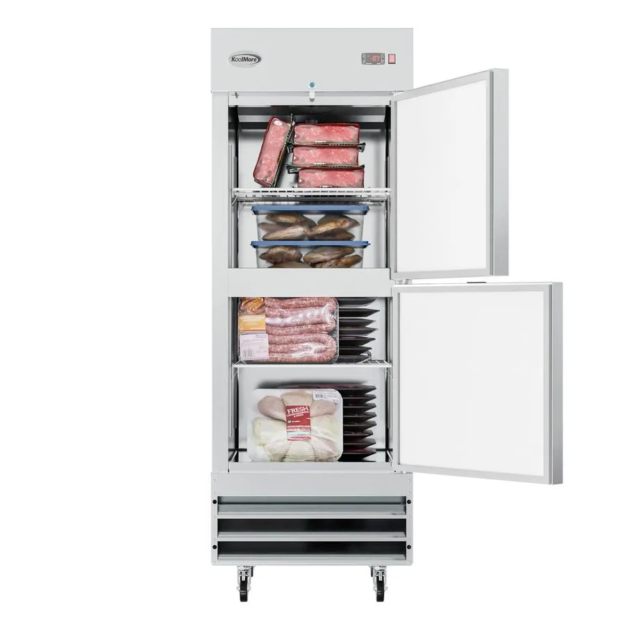 Морозильный шкаф Koolmore RIF-1D-SSHD 29" 2-Half Solid Door Reach-In Freezer, Bo — фото лота 1