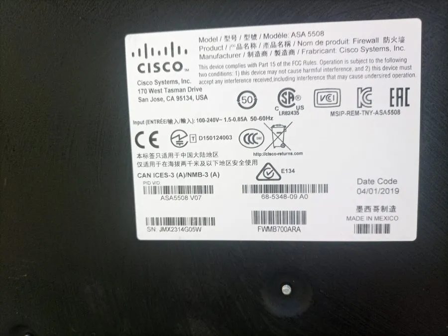 Межсетевой экран ASA5508-K9 CISCO ASA 5508-X Security Appliance with FirePOWER S