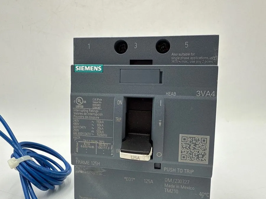 Автоматический выключатель Siemens 3VA4150-6ED34-0AA0 Circuit Breaker 50A 3P 600