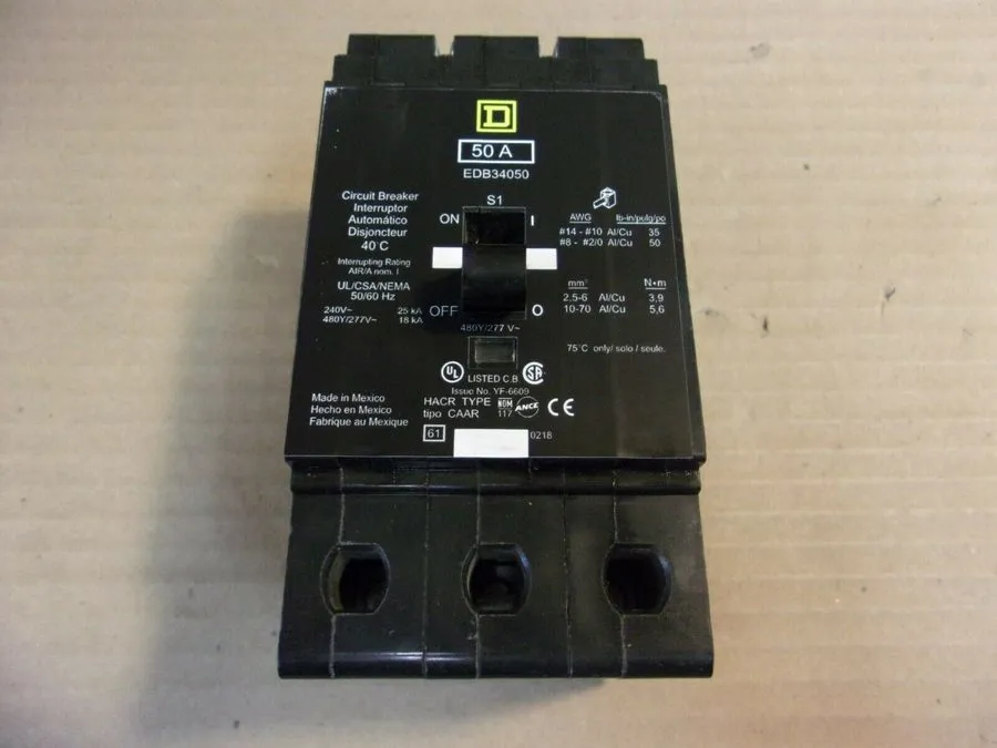Автоматический выключатель Square D EDB34050 3pole 50amp 480v circuit breaker ty
