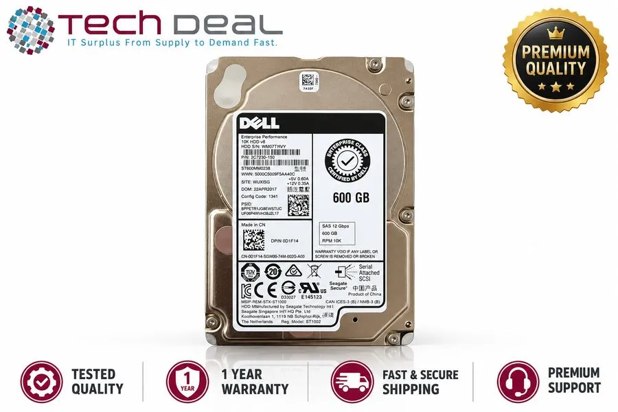 Жёсткий диск Dell D1F14 Seagate ST600MM0238 600GB 10k SAS 12Gbps 128MB Cache 2.5