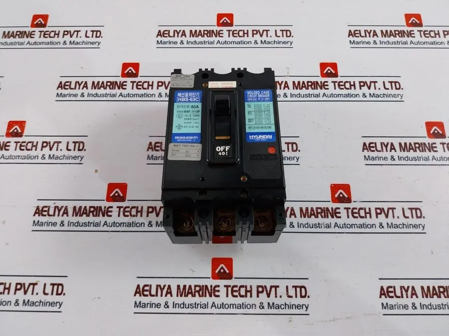 Автоматический выключатель HYUNDAI HBS-63C 60A 3POLE MOLDED CASE CIRCUIT BREAKER