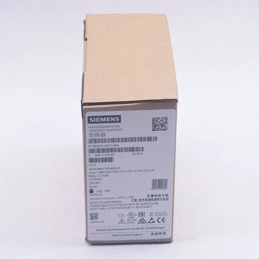 Частотный преобразователь Siemens 6SE6420-2UC17-5AA1 MICROMASTER420 without filt