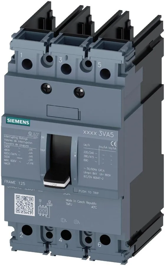Автоматический выключатель SIEMENS 3VA5140-6ED31-0AA0 CIRCUIT BREAKER, 3P 40A 48