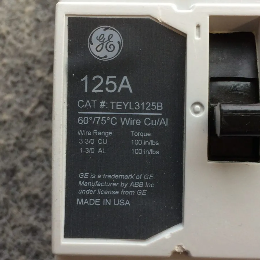 Автоматический выключатель GE General Electric TEYL3125B Circuit Breaker 125A 48