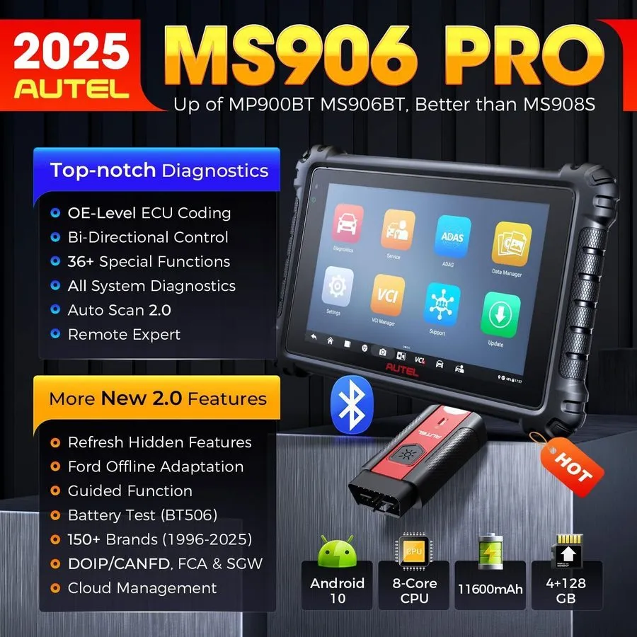 Диагностический сканер Autel MaxiSys MS906 Pro ECU Coding Full System Diagnostic — фото лота 1