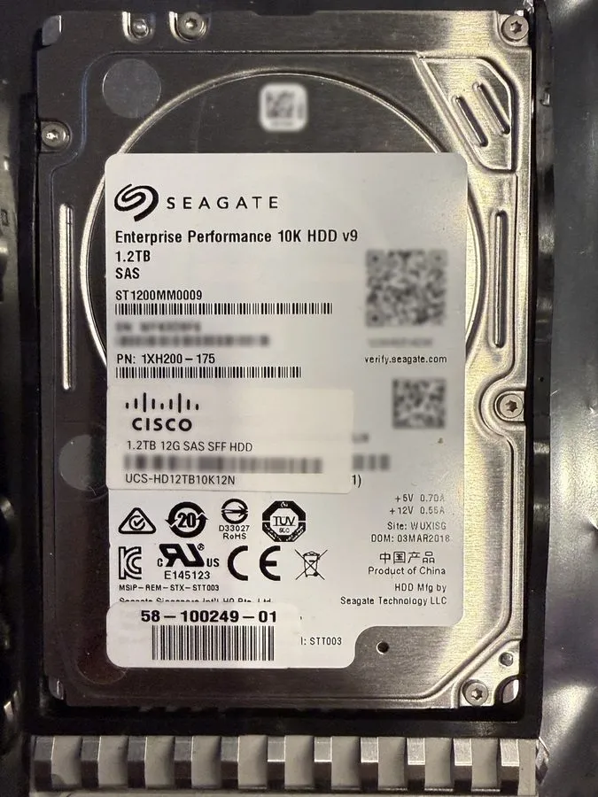 Жёсткий диск Cisco 1.2TB 12G 2.5" 10K SAS SFF HDD UCS-HD12TB10K12N AL15SEB120N