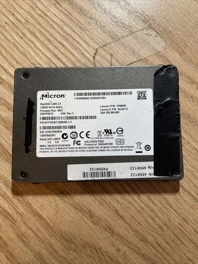 SSD-накопитель Micron RealSSD C400 128GB 2.5" SATA 6Gb/s SSD HP MTFDDAK128MAM-1J