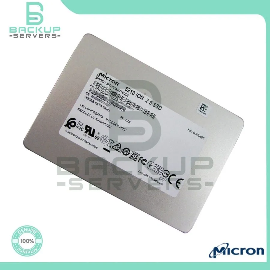 SSD-накопитель Micron 5210 ION 7.68TB SATA 6Gb/s QLC 2.5" Enterprise SSD MTFDDAK