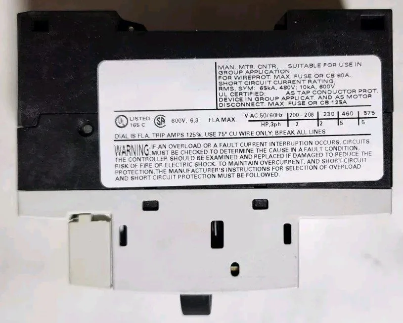 Автоматический выключатель 31398 SIEMENS MOTOR-PROTECTION CIRCUIT BREAKER, 6.3A 