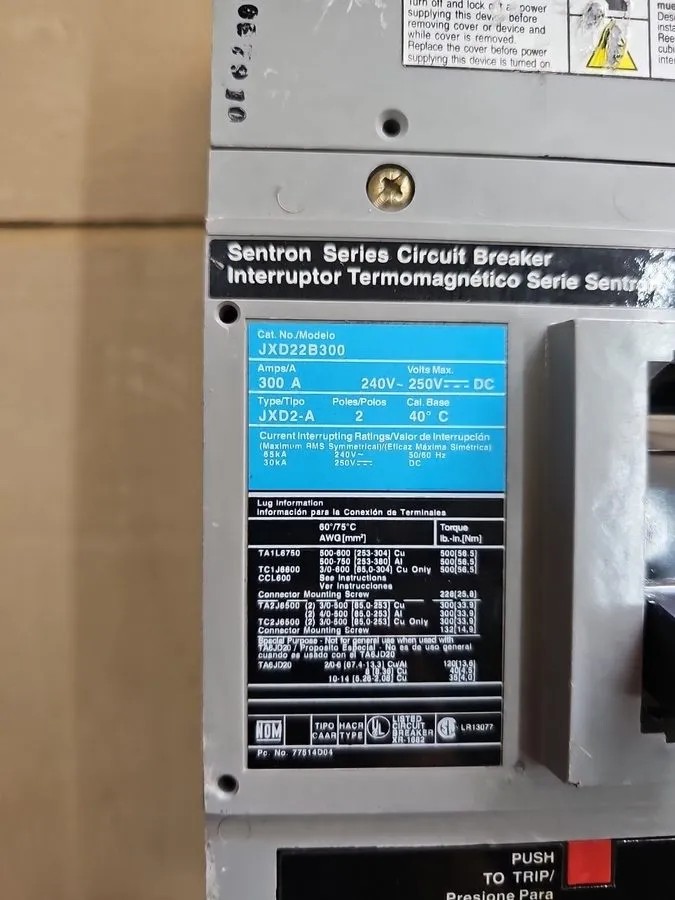 Автоматический выключатель Siemens JXD22B300 Sentron Series Circuit Breaker 300A