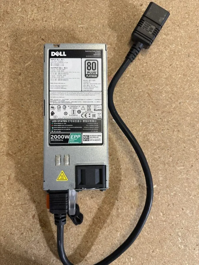 Блок питания Dell 2000W Power Supply Z2000E-S1 0YD1T6 PowerEdge R630 R730 T430 T